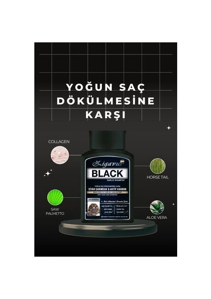 Black Garlic Şampuan 300 ml Siyah Sarımsak ve Aktif Karbon ile Tüm Saç Tipleri için indirimleri