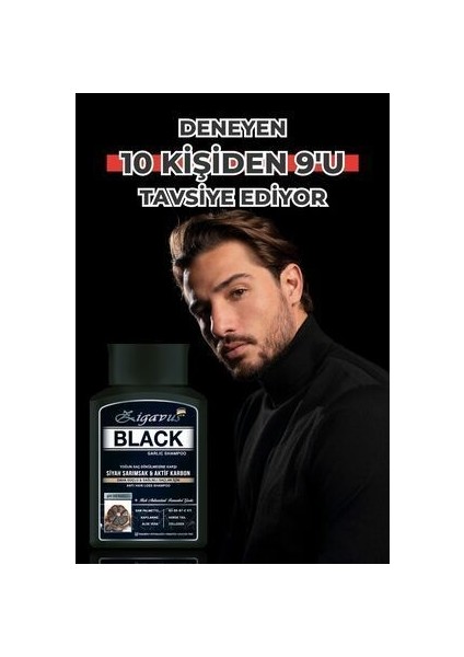 Black Garlic Şampuan 300 ml Siyah Sarımsak ve Aktif Karbon ile Tüm Saç Tipleri için