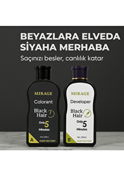 Black Hair Şampuan Seti 200 ml Erkekler İçin Renk Yoğunlaştırıcı Tüm Saç Tiplerine Uygun indirimleri