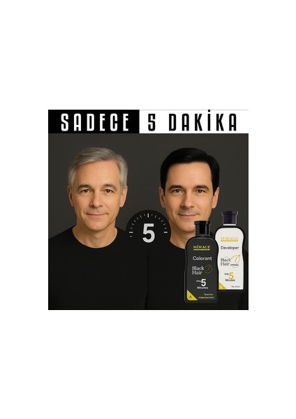Black Hair Şampuan Seti 200 ml Erkekler İçin Renk Yoğunlaştırıcı Tüm Saç Tiplerine Uygun
