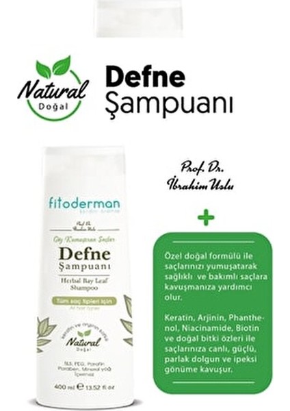 Defne Şampuanı 400 ml Tüm Saçlar için Doğal Bitki Özlü Besleyici Etki