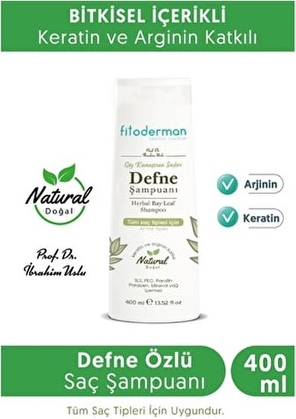 Defne Şampuanı 400 ml Tüm Saçlar için Doğal Bitki Özlü Besleyici Etki