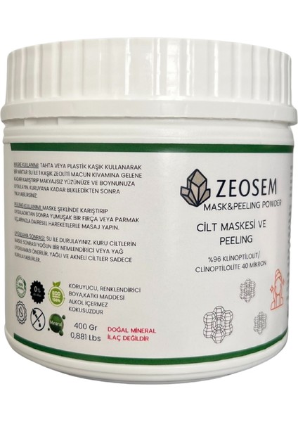 Zeosem Zeolit Cilt Maskesi ve Peeling 400GR modelleri