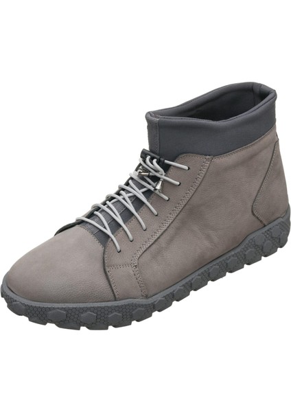 YMR444 Gri Dana Nubuk Derisi Rahat Geniş Kalıp. Şık Tasarım Yeni Sezon Son Moda Büyük Numara Erkek Bot