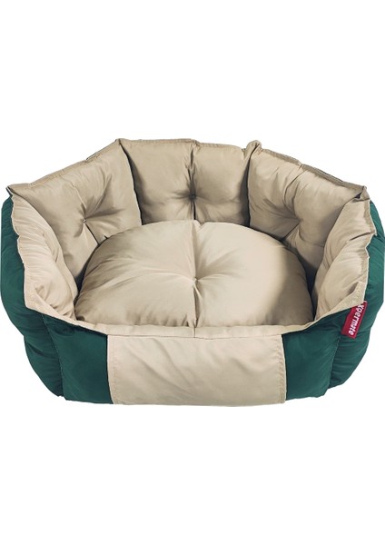 Biscuit Kedi Yatağı ve Köpek Yatağı ,Tüy Tutmaz Kumaş, Su Itici Kumaş Yeşil Bej