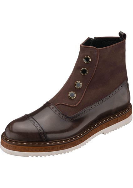 NVN491 Kahve Açma Deri Eva Taban Büyük Numara Bot Rahat Geniş Kalıp Premıum Serisi