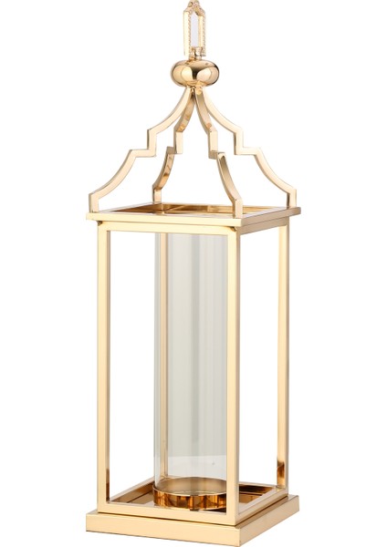 Eskitme Çatılı Büyük Fener 20*20*65 cm