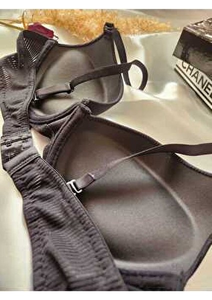 Kadın İç Giyim Basic Desenli Sütyen Takımı Yumuşak Kumaş ve Destekli