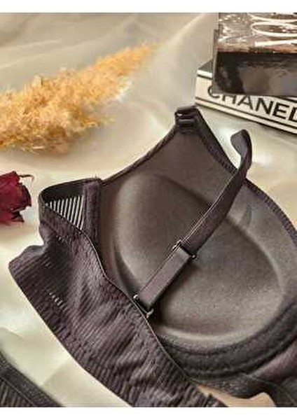 Kadın İç Giyim Basic Desenli Sütyen Takımı Yumuşak Kumaş ve Destekli