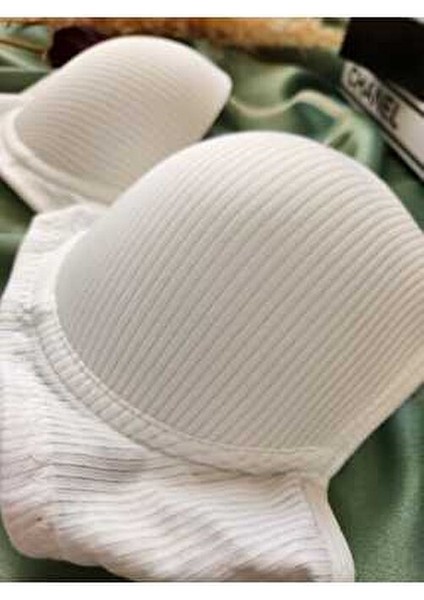 Basic Desenli Kadın Sütyen Takımı Tam Dolgulu Konforlu Tasarım ile