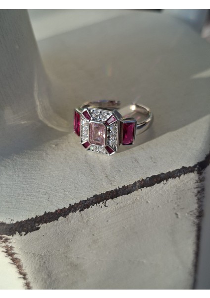 Kare Montür Pembe Taş Yüzük fiyatları