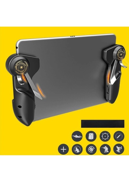 Tablet Uyumlu 6 Parmak Tetik Pubg Mobile Joystick Siyah Tetik