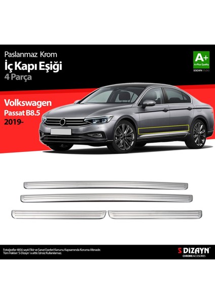 S-Dizayn Vw Passat B8.5 Krom Iç Kapı Eşiği 4 Parça 2019-2023 7619160
