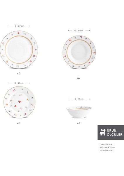 Floret 24 Parça 6 Kişilik Yemek Takımı fiyatları