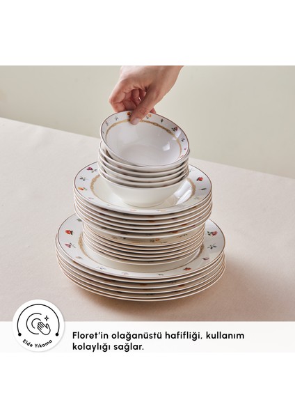 Floret 24 Parça 6 Kişilik Yemek Takımı