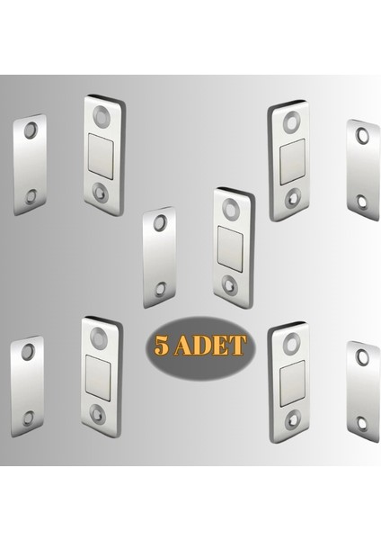 Magnifix 5 ADET SLIM güçlü mıknatıslı kapak tutucu (kapı, çekmece tutucu, çıt çıt)