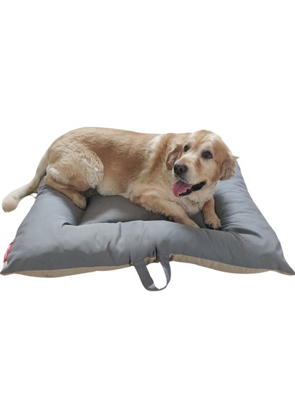 Comfort Köpek Yatağı, Kedi Yatağı, Tüy Tutmayan ve Su Itici Kumaş 55X65 cm Antrasit Bej