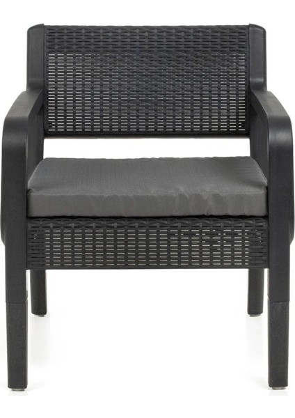 Yakut Serisi - Latte Bahçe Oturma Grubu - 1 Ikili + 2 Tekli + 1 Sehpa - Minderli - Antrasit fırsatları