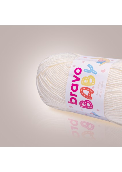 Baby Tüylenmez ( Anti Pilling ) Bebek Yünü 100 gr 250 Metre (Renk Kodu: 180) Krem