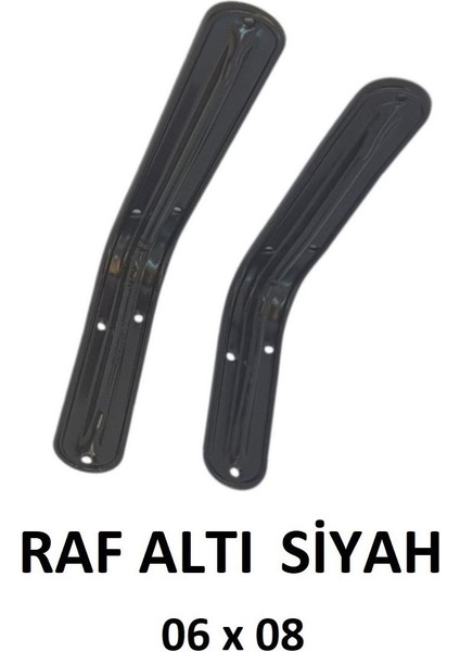 Raf Altı Siyah 13 X 19 cm, No: 6*8, Lüx Raf Ayağı 2 Adet (1 Takım)