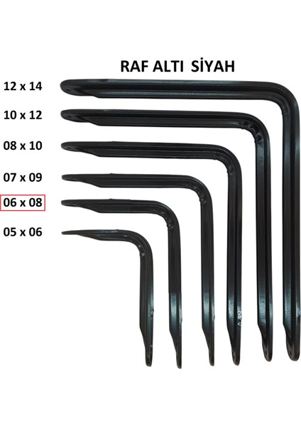 Raf Altı Siyah 13 X 19 cm, No: 6*8, Lüx Raf Ayağı 2 Adet (1 Takım) fırsatları
