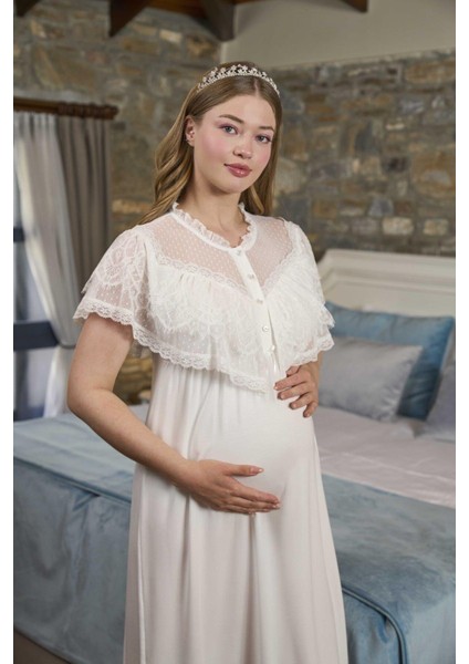 Kadın Krem Lohusa Gecelik 26301 fiyatları