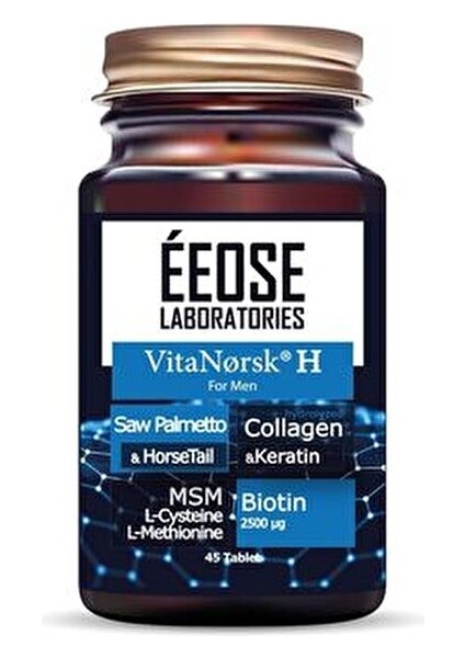 Vitanorsk H For Men 45 Tablet Yetişkinler İçin Saw Palmetto ve Keratin İçeren Özel Formül fırsatları