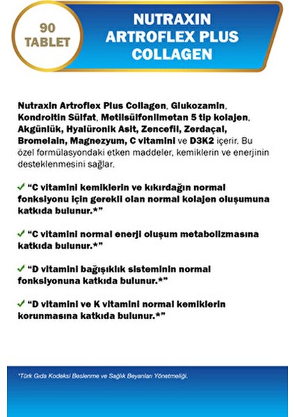 Artroflex Plus Collagen 90 Tablet Eklemler İçin 15 Aktif Bileşenle Zenginleştirilmiş indirimleri
