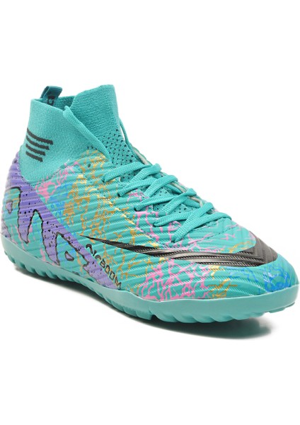 Turkuaz-Mor Çoraplı Erkek Halı Saha Ayakkabısı Air 565 M