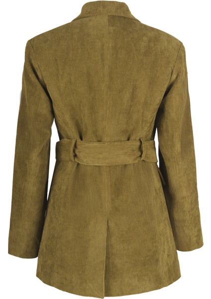 Fitilli Kadife Beli Kuşaklı Ceket