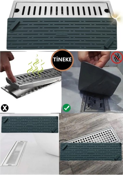 Siyah Renk Uzun Model Kötü Koku Önleyici Silikon Mat Banyo Mutfak Lavabo Balkon Gider Tıpası Kapağı