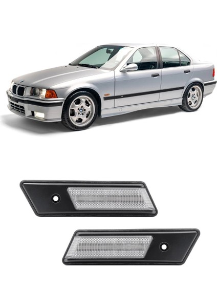 Bmw E36 Kasa 1990-1995 Uyumlu Beyaz Çamurluk Sinyali Sağ + Sol Takım 2 Adet