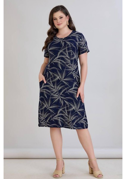 Kadın Sumru Cepli Kuplu Kısa Kol Lacivert Elbise modelleri