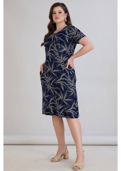 Kadın Sumru Cepli Kuplu Kısa Kol Lacivert Elbise indirimleri