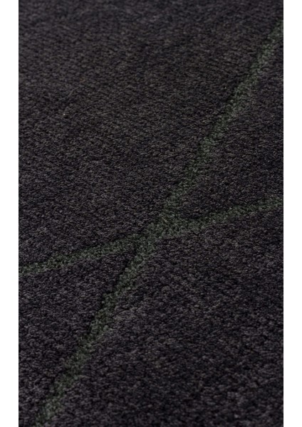 Urban URB 03 Siyah Gri Etnik Desenli Polyester Halı Yumuşak Doku, Toz ve Hav Vermeyen Modern Tasarım