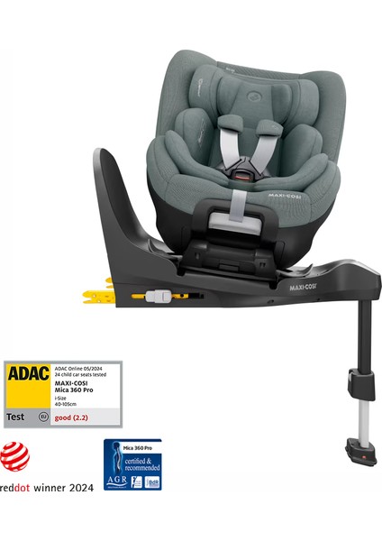 MaxiCosi Mica 360 Pro İSize Dünyanın İlk Kızaklı, Araç Dışına Çıkabilen Adac'Lı İsofix'Li 360 Dönebilir Yatabilir 018 Kg Bebek Oto Koltuğu Authentic Grey