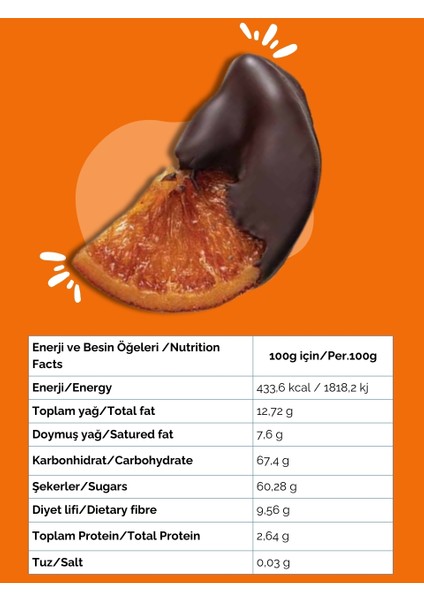 Bitter Çikolata Kaplı Portakal Dilim - 80GR fırsatları