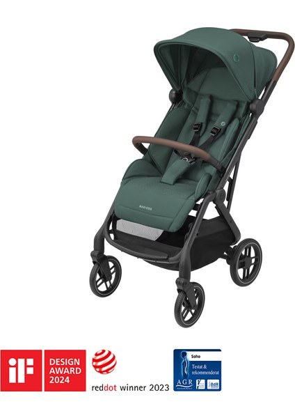 Soho Kompakt Seyahat Sistem Olabilen Otomatik Katlanan Bebek Arabası Essential Green