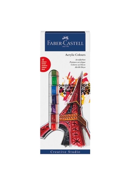 Akrilik Boya 12 Renk 12 ml Suya Dayanıklı Sanatsal Kullanım için