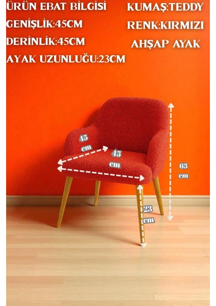 Makyaj Masası Sandalyesi, Ahşap Ayaklı, Peluş Teddy Kumaş, Dekoratif Puf Sırtlı, Berjer fiyatları