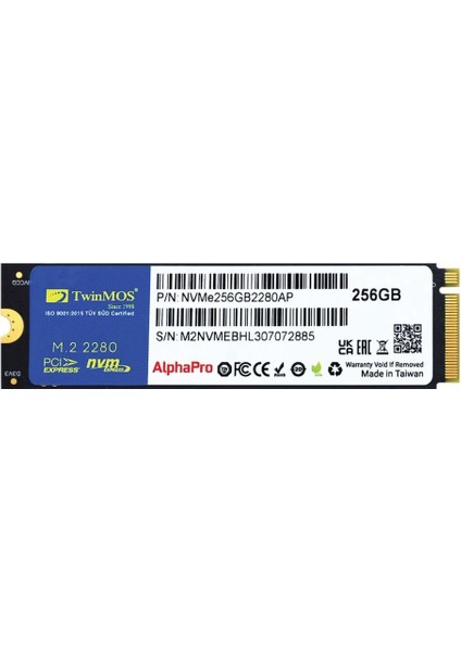 256GB NVME256GB2280AP M.2 Pcıe Gen3 Nvme SSD (3600-3250MB-S) Tlc 3dnand SSD Disk
