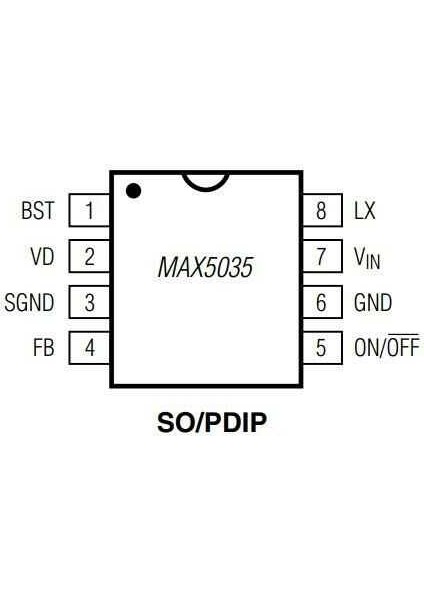 MAX5035BASA+ Soıc- 8 5V 1A Voltaj Regülatör Entegresi fiyatları
