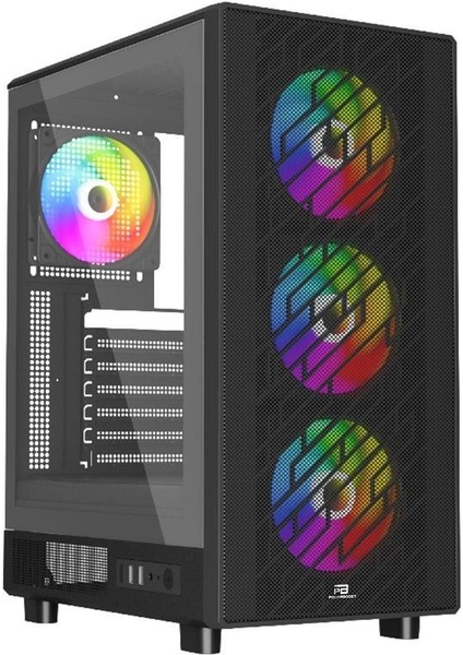 Powerboost PB-A700B 750W 80+ Bronze Atx USB 3.0 Rainbow Fanly Mesh Gaming Siyah Kasa