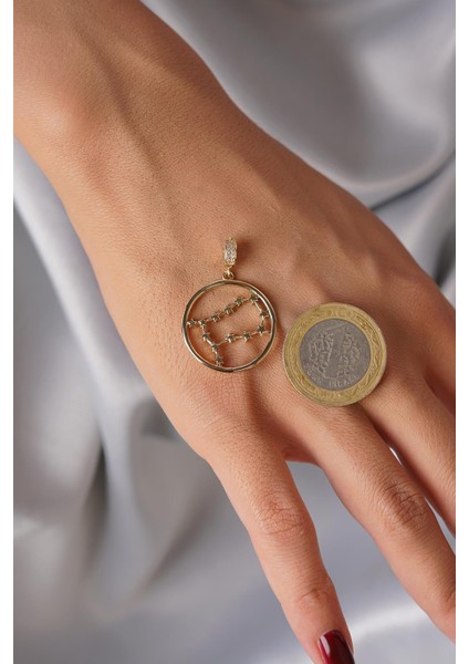 14 Ayar Altın Ikizler Burcu Yıldız Haritası Kolye Ucu fırsatları