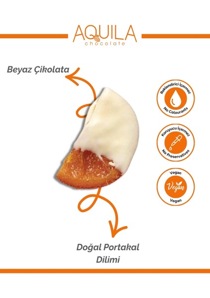 Beyaz Çikolata Kaplı Portakal Dilim - 80GR fiyatları