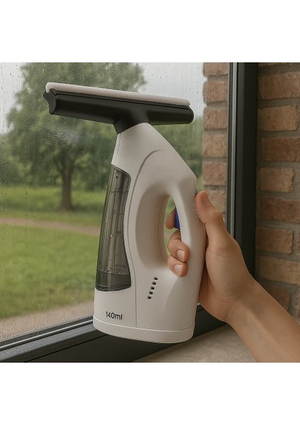 Kablosuz Su Püskürtmeli Cam Temizleme Makinesi - Çift Hazneli, 20W Güçlü Motor, 30 Dakika Kesintisiz Kullanım