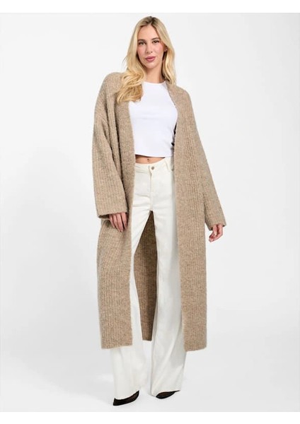 Beniko Kadın Kahverengi Yün Karışımlı Triko Hırka W5BR54Z0702-F1AX