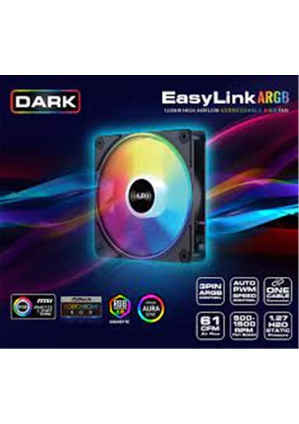 DKCF1200A Easylink Siyah Addressable Rgb 1X12CM Fan Siyah