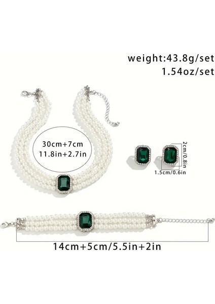 Zirkontaşlı 3 Sıra Inci Takı Seti fırsatları