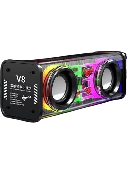 Bluetooth Mecha Cannon Mini Şeffaf Hoparlör Subwoofer Mini Versiyonu (Yurt Dışından)